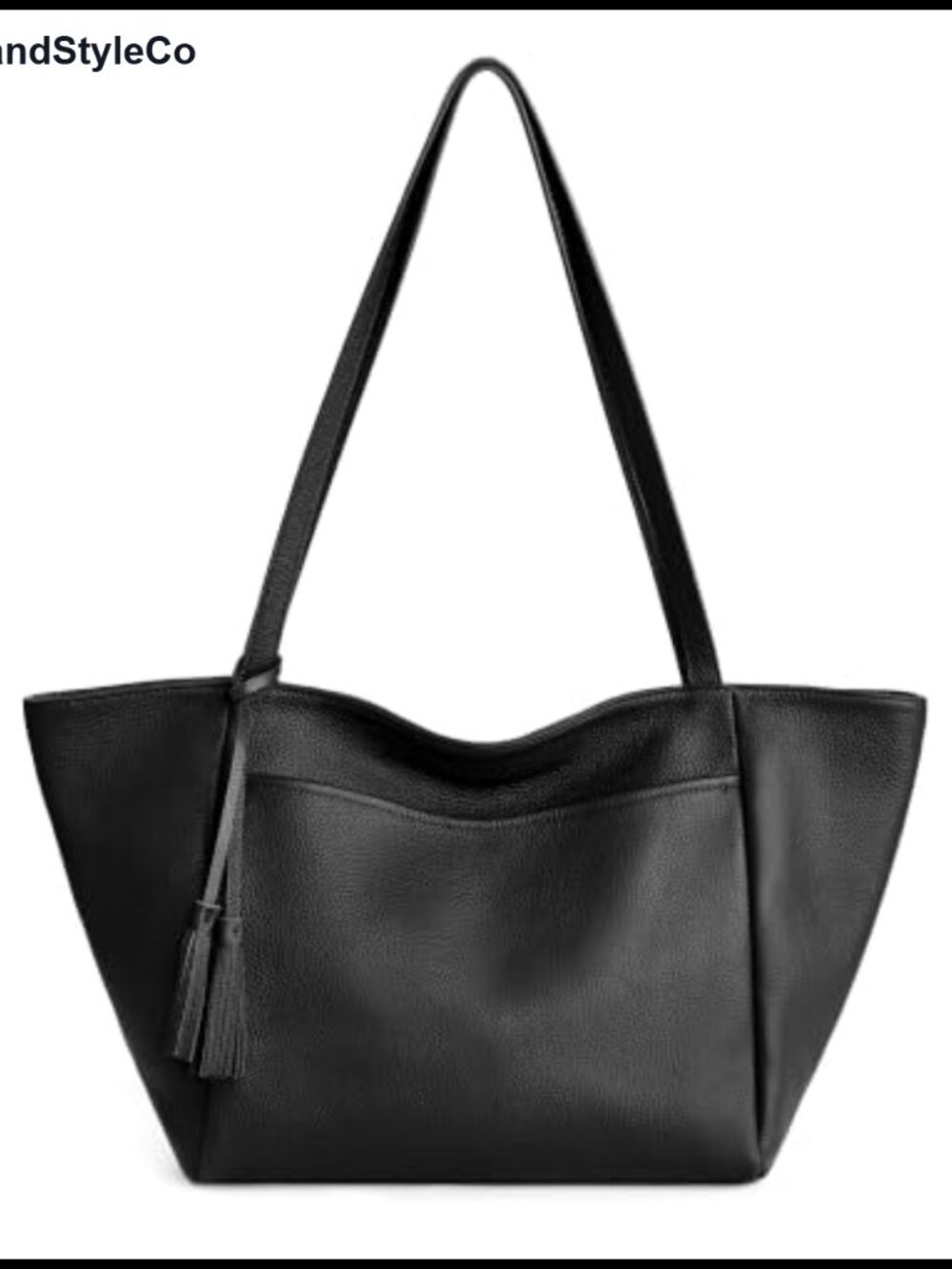 Genuine Leather Tote Bag for Women Zipper Slouchy Work Shoulder Bag